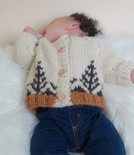 Load image into Gallery viewer, Baby Knit Christmas Button Up Sweater(Ivory)