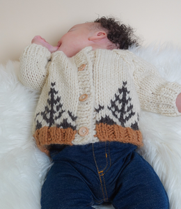 Baby Knit Christmas Button Up Sweater(Ivory)