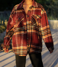 Load image into Gallery viewer, Bordeaux Bliss Shacket(Burgundy/Tan)