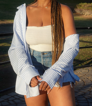 Load image into Gallery viewer, Take A Risk Striped Shirt(Blue/White)