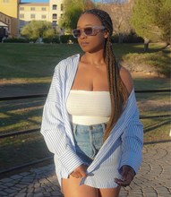 Load image into Gallery viewer, Take A Risk Striped Shirt(Blue/White)