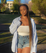 Load image into Gallery viewer, Take A Risk Striped Shirt(Blue/White)