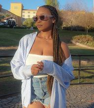 Load image into Gallery viewer, Take A Risk Striped Shirt(Blue/White)