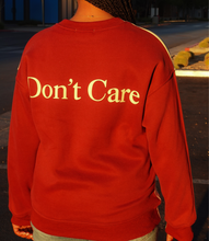 Load image into Gallery viewer, Don't Know, Don't Care Crewneck(Cherry/Off White)