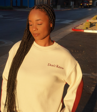 Load image into Gallery viewer, Don't Know, Don't Care Crewneck(Cherry/Off White)