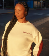 Load image into Gallery viewer, Don't Know, Don't Care Crewneck(Cherry/Off White)