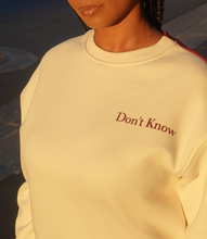 Load image into Gallery viewer, Don't Know, Don't Care Crewneck(Cherry/Off White)