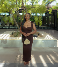 Load image into Gallery viewer, Embracing Elegance Maxi Dress(Rich Brown)