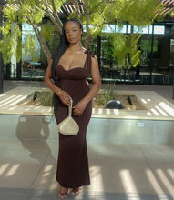Load image into Gallery viewer, Embracing Elegance Maxi Dress(Rich Brown)