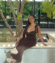 Load image into Gallery viewer, Embracing Elegance Maxi Dress(Rich Brown)