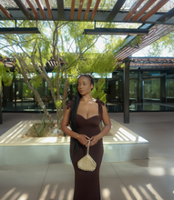 Load image into Gallery viewer, Embracing Elegance Maxi Dress(Rich Brown)