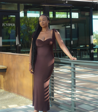 Load image into Gallery viewer, Embracing Elegance Maxi Dress(Rich Brown)