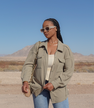 Load image into Gallery viewer, Oversized Casual Textured Button Down Shacket(Sage Green)