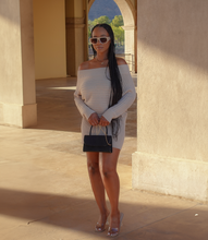 Load image into Gallery viewer, Off Shoulder Sweater Dress(Beige)