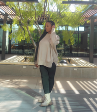 Load image into Gallery viewer, Oversized Side Slit Ribbed Sweater(Beige)