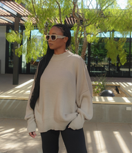 Load image into Gallery viewer, Oversized Side Slit Ribbed Sweater(Beige)