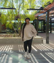 Load image into Gallery viewer, Oversized Side Slit Ribbed Sweater(Beige)