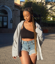 Load image into Gallery viewer, Take A Risk Cotton Striped Shirt(Black/White)