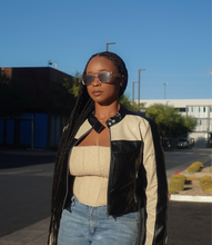 Load image into Gallery viewer, Ride With Me Motor Jacket(Black/Cream)