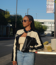 Load image into Gallery viewer, Ride With Me Motor Jacket(Black/Cream)