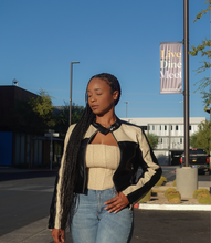 Load image into Gallery viewer, Ride With Me Motor Jacket(Black/Cream)