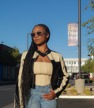 Load image into Gallery viewer, Ride With Me Motor Jacket(Black/Cream)