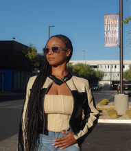 Load image into Gallery viewer, Ride With Me Motor Jacket(Black/Cream)