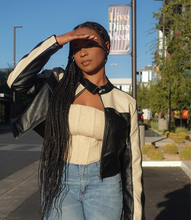 Load image into Gallery viewer, Ride With Me Motor Jacket(Black/Cream)