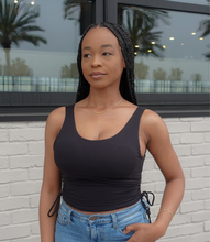 Load image into Gallery viewer, On The Move Padded Ruched top(Black)