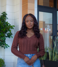 Load image into Gallery viewer, Noel Knitted Sweater(Brown)