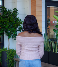 Load image into Gallery viewer, Comfy Classy Off Shoulder Cable Knit Sweater Top
