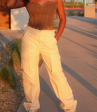 Load image into Gallery viewer, Ready To Roll Cargo Pants(Cream)