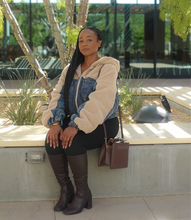 Load image into Gallery viewer, Best of Both Worlds Denim Sherpa Jacket(Tan/Denim)