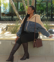 Load image into Gallery viewer, Best of Both Worlds Denim Sherpa Jacket(Tan/Denim)