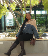 Load image into Gallery viewer, Best of Both Worlds Denim Sherpa Jacket(Tan/Denim)