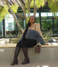 Load image into Gallery viewer, Best of Both Worlds Denim Sherpa Jacket(Tan/Denim)