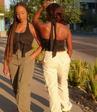 Load image into Gallery viewer, Denim Halter Top(Washed Black)