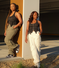 Load image into Gallery viewer, Ready To Roll Cargo Pants(Cream)