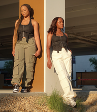 Load image into Gallery viewer, Denim Halter Top(Washed Black)