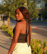 Load image into Gallery viewer, Denim Halter Top(Washed Black)