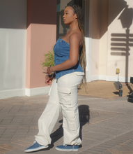 Load image into Gallery viewer, Strapless Denim Top(Dark Blue)