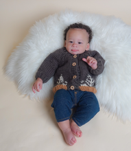 Load image into Gallery viewer, Baby Knit Christmas Button Up Sweater(Dark Green)