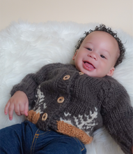 Load image into Gallery viewer, Baby Knit Christmas Button Up Sweater(Dark Green)