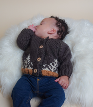 Load image into Gallery viewer, Baby Knit Christmas Button Up Sweater(Dark Green)