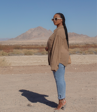 Load image into Gallery viewer, Around The World Button Down Shacket(Caramel)