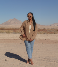 Load image into Gallery viewer, Around The World Button Down Shacket(Caramel)