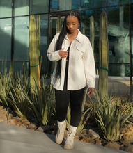 Load image into Gallery viewer, Oversized Casual Textured Button Down Shacket(Oatmeal)