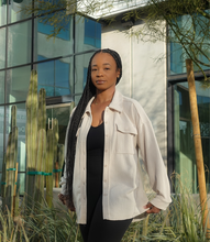 Load image into Gallery viewer, Oversized Casual Textured Button Down Shacket(Oatmeal)