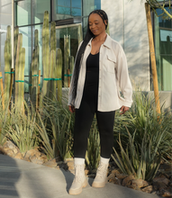 Load image into Gallery viewer, Oversized Casual Textured Button Down Shacket(Oatmeal)