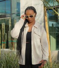 Load image into Gallery viewer, Oversized Casual Textured Button Down Shacket(Oatmeal)
